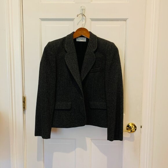 Vintage - Evan Picone Women's Gray 100% Wool Single-Breasted Blazer Coat Size 10 - Picture 3 of 16